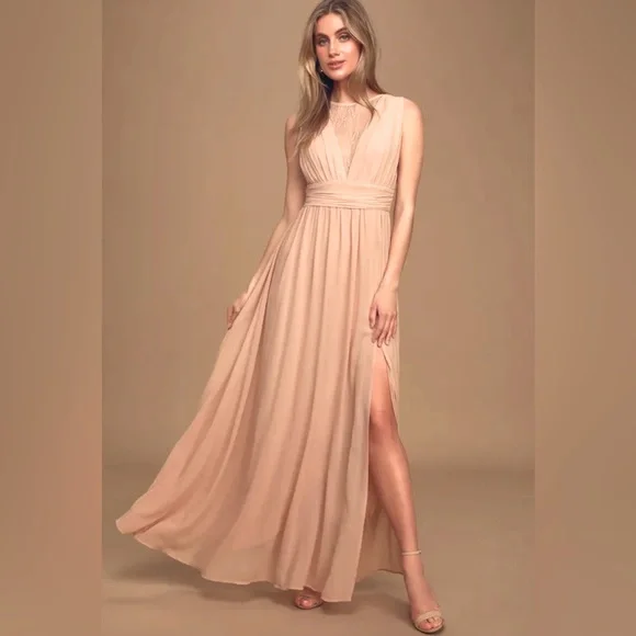 Dresses | Lulus Peach Lace Maxi Dress | Poshmark Dresses | Lulus Peach Lace Maxi Dress | Poshmark